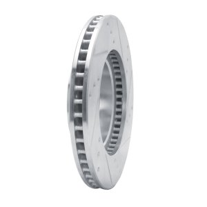 Lexus CT200H Brake Rotor (1) - Front Right - R1 Concepts - Drilled & Slotted - Silver - `10-`17